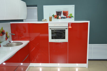 Кухня на заказ Красный глянец 